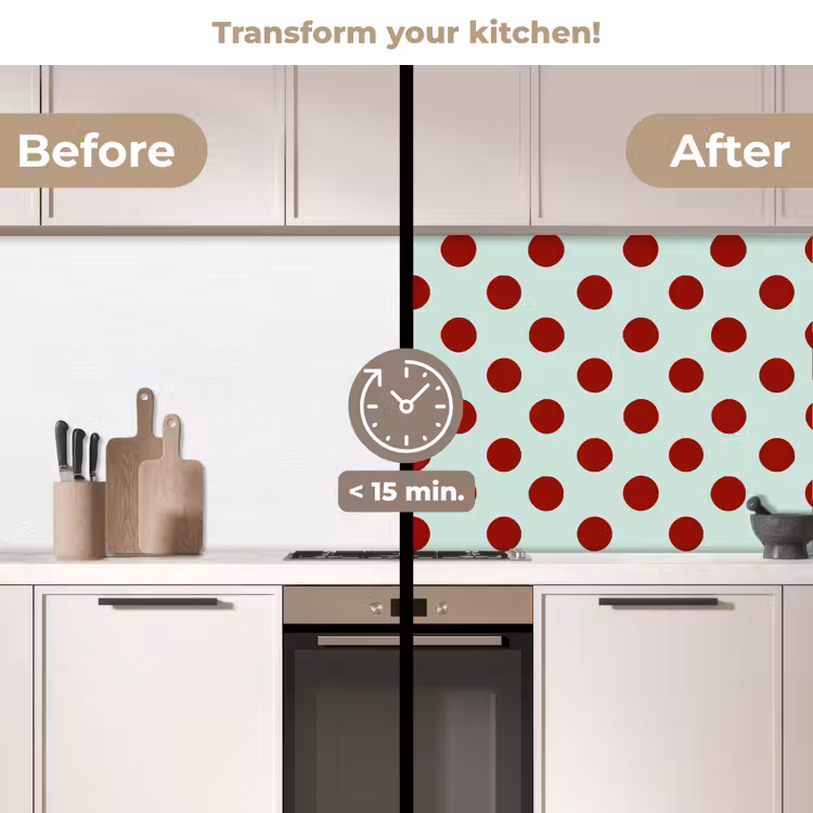 Kitchen splashback - Polka - Dots - Red — 3