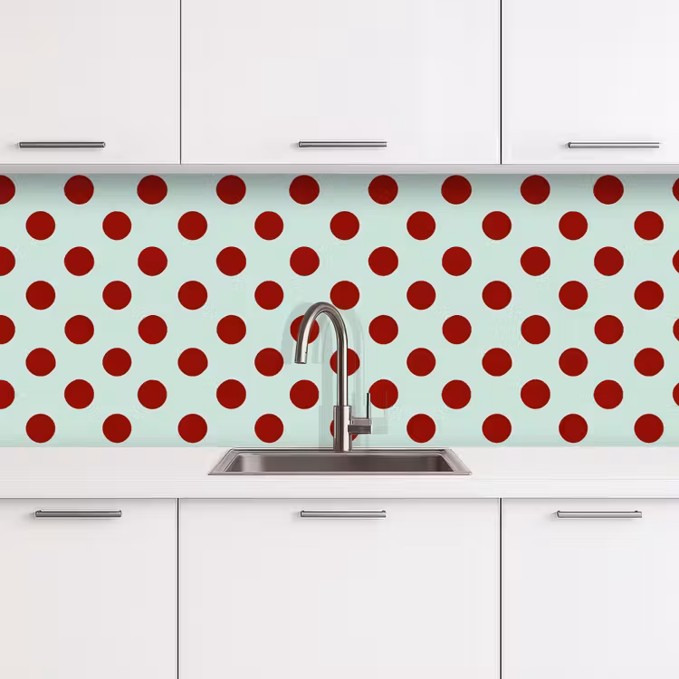 Kitchen splashback - Polka - Dots - Red — 4