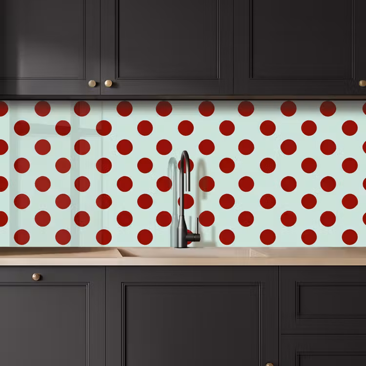 Kitchen splashback - Polka - Dots - Red — 6