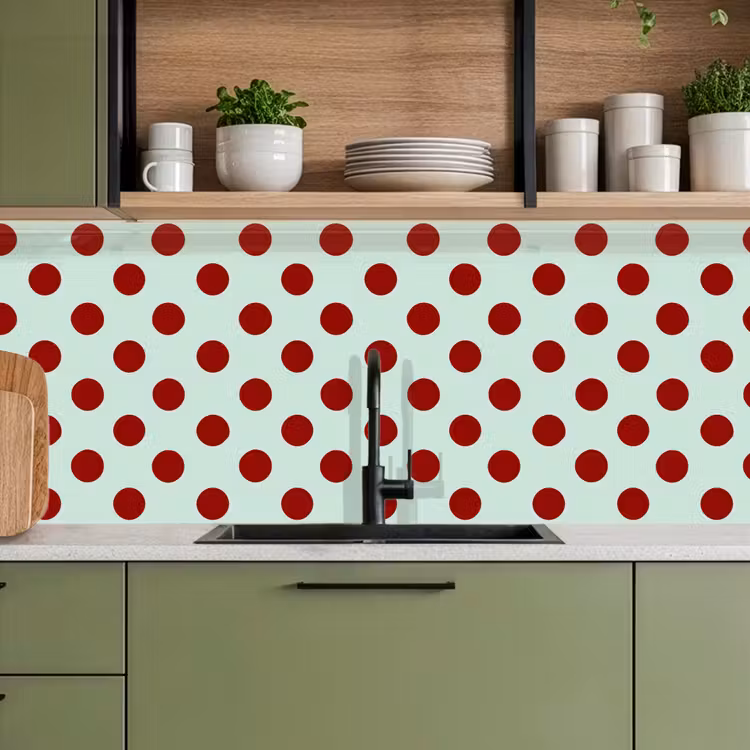 Kitchen splashback - Polka - Dots - Red — 8