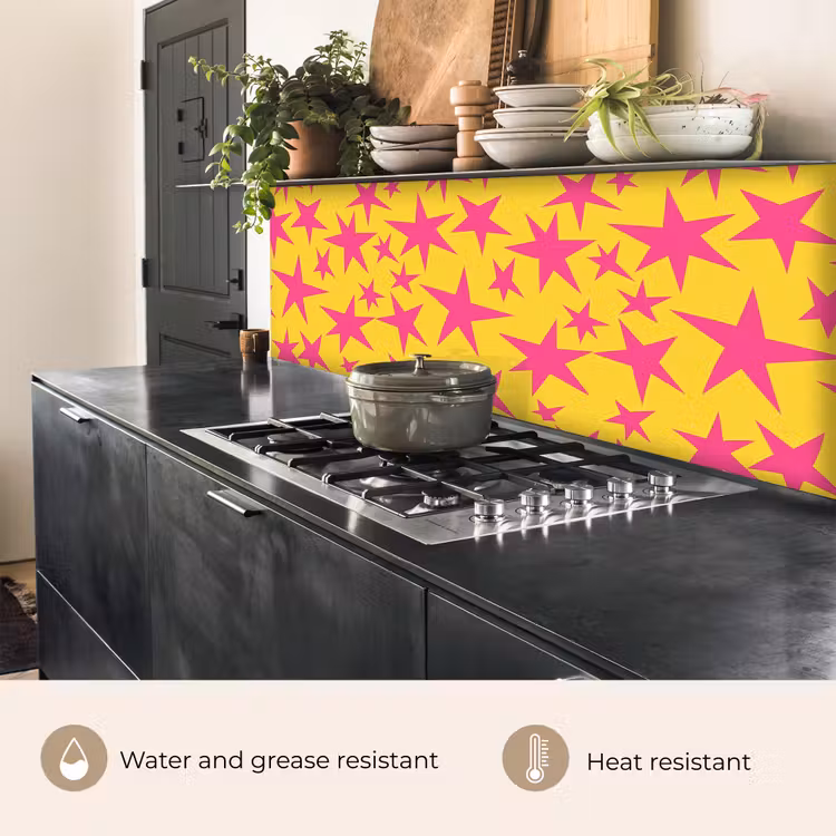 Kitchen splashback - Stars - Pattern - Pink - Yellow — 5