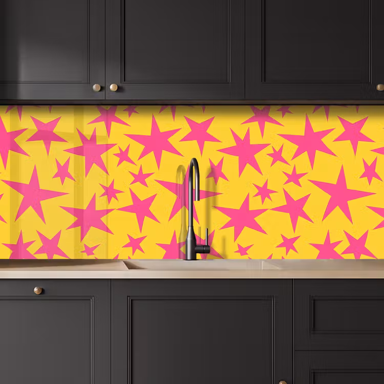 Kitchen splashback - Stars - Pattern - Pink - Yellow — 6
