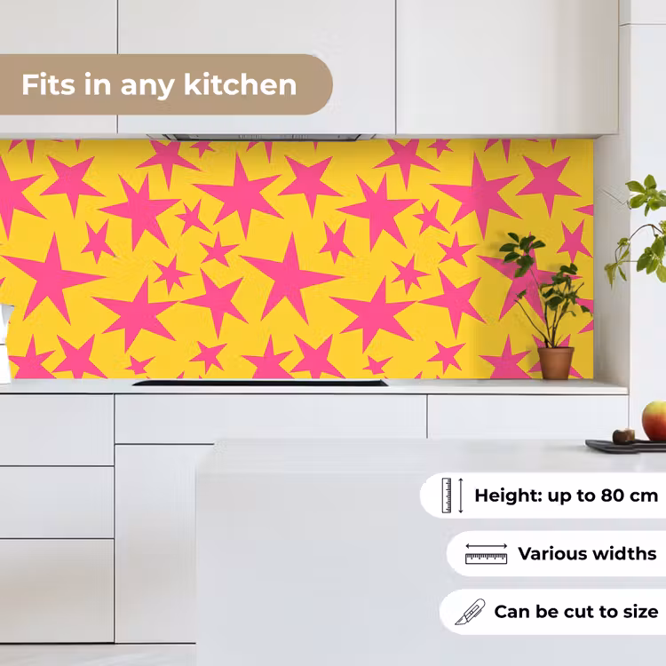 Kitchen splashback - Stars - Pattern - Pink - Yellow — 7