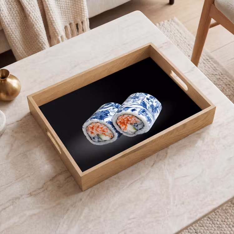 Tray - Sushi - Delft blue - Rice - Fish - Elegant — 2