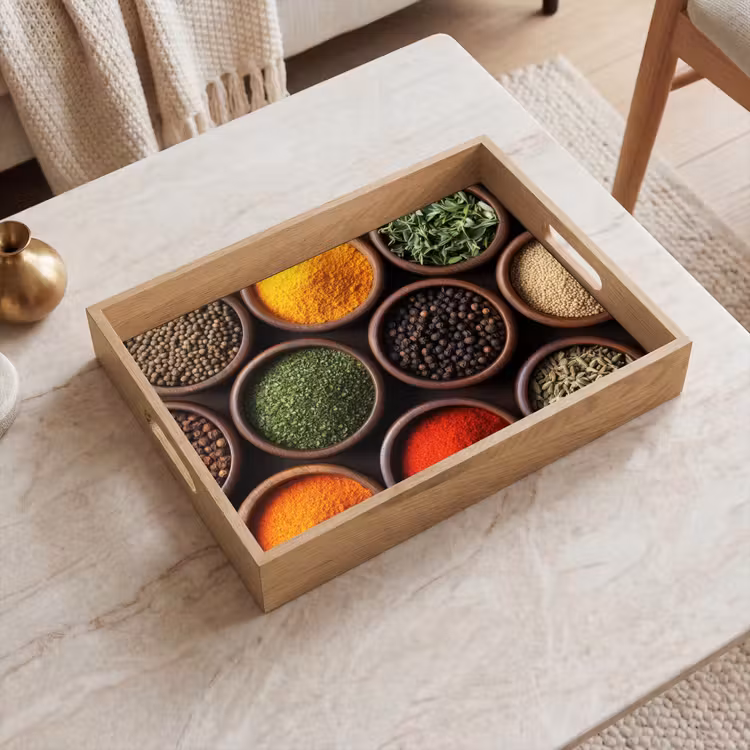 Tray - Trays - Wood - Herbs - Colorful — 2