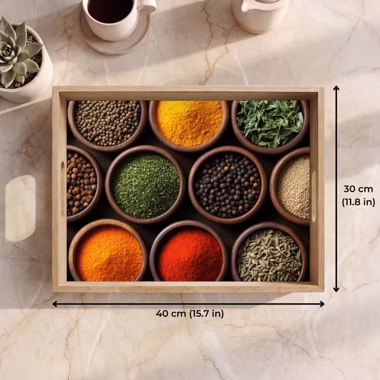 Tray - Trays - Wood - Herbs - Colorful — 7