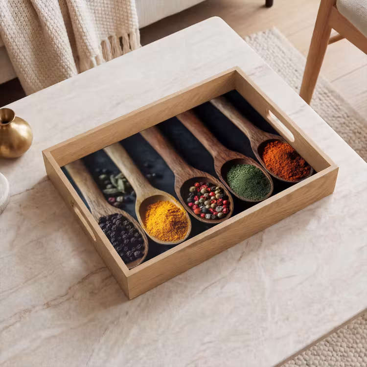 Tray - Wooden - Spoons - Spices - Herbs — 2