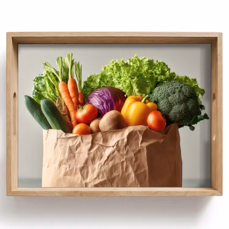 Tray - Papers - Groceries - Colorful — 1