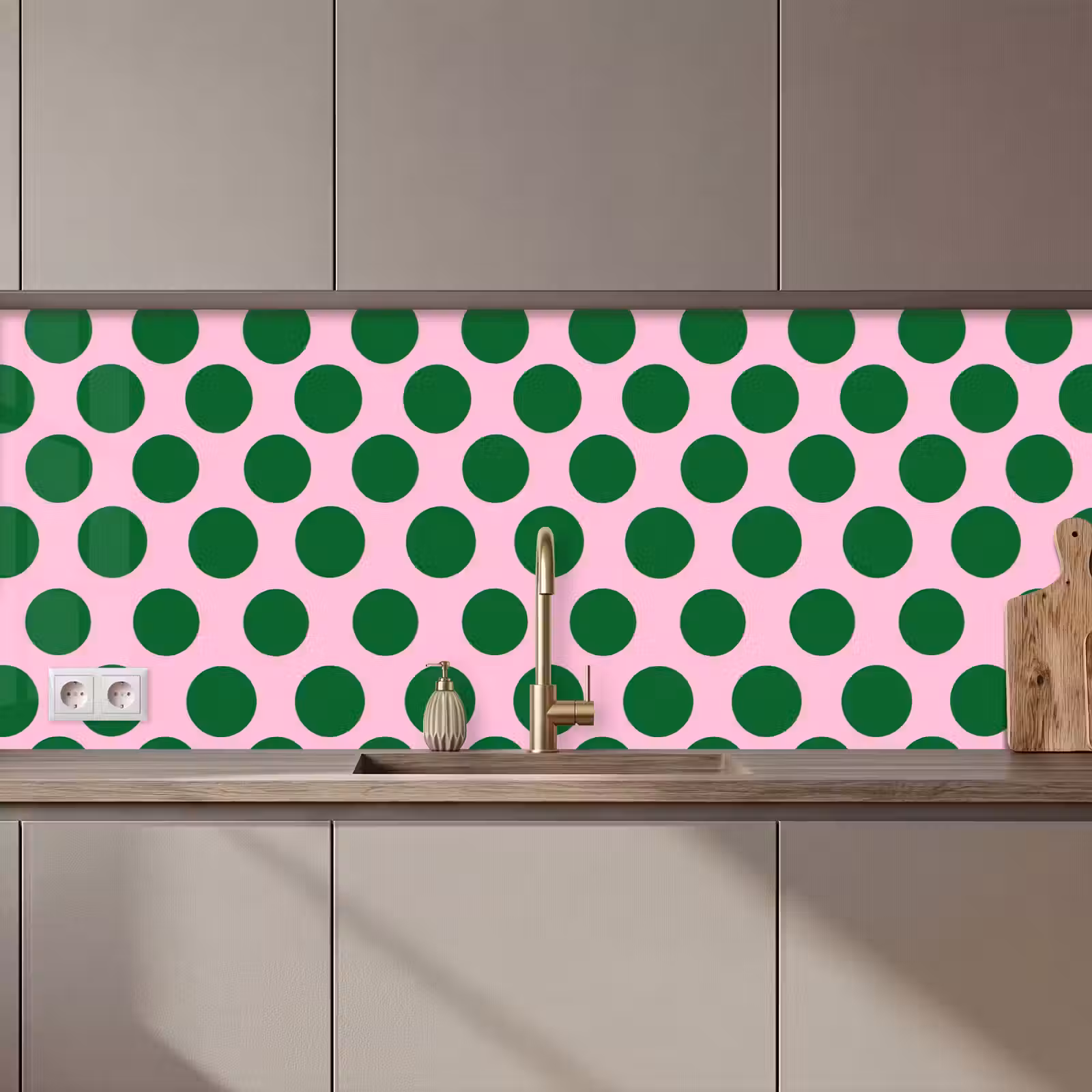 Kitchen splashback - Polkadots - Pattern - Green — 1