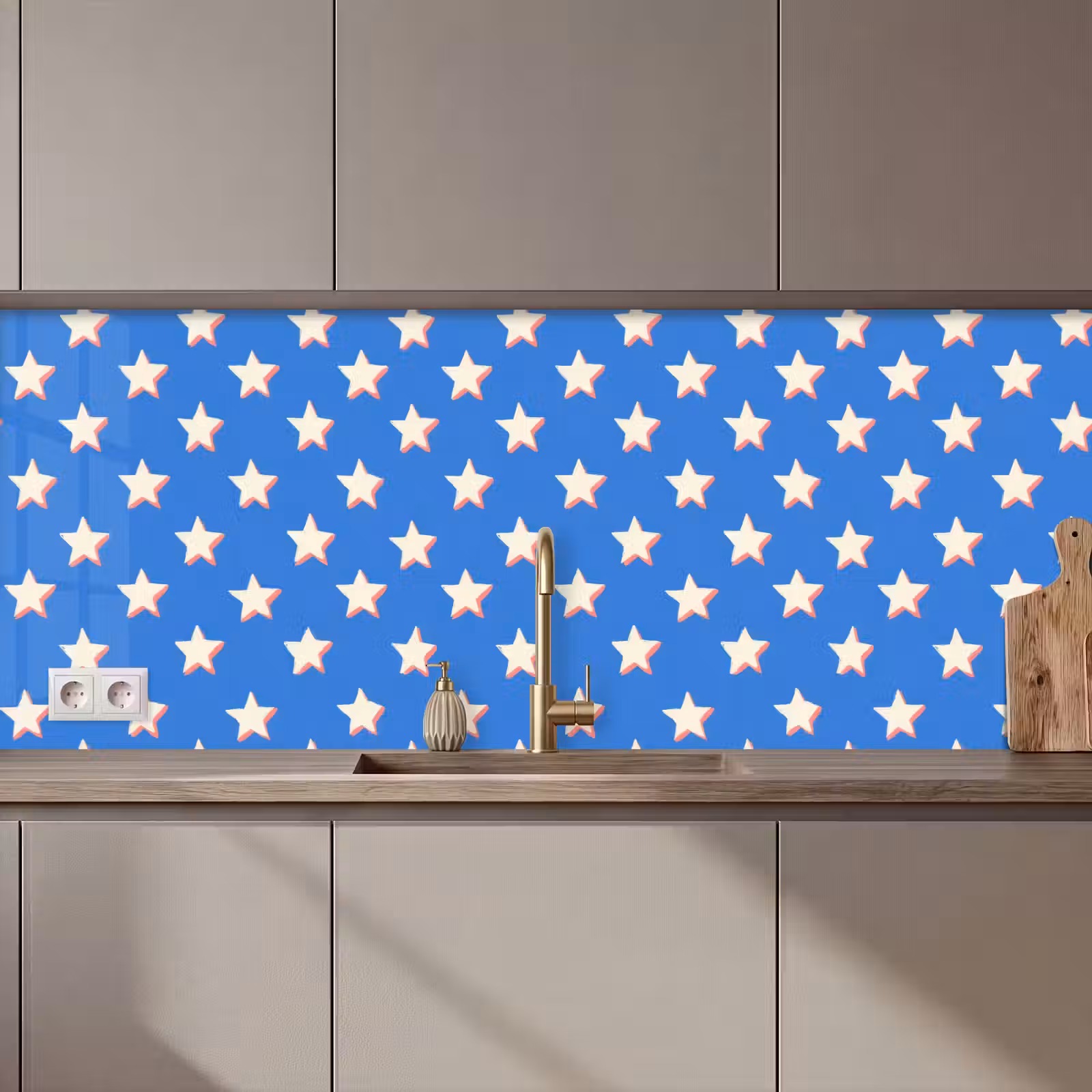 Kitchen splashback - Stars - Pattern - Blue — 1