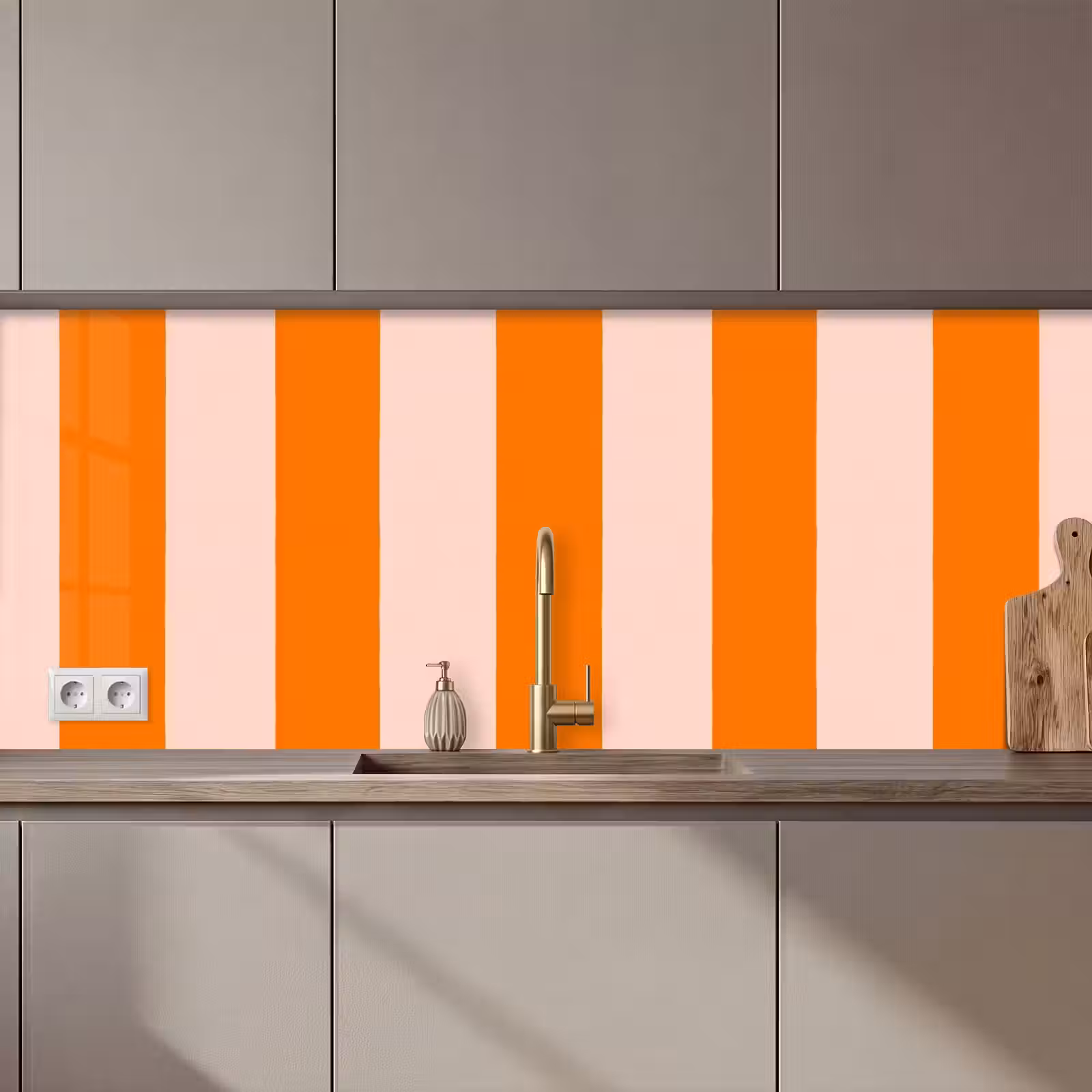 Kitchen splashback - Stripes - Modern - Orange — 1