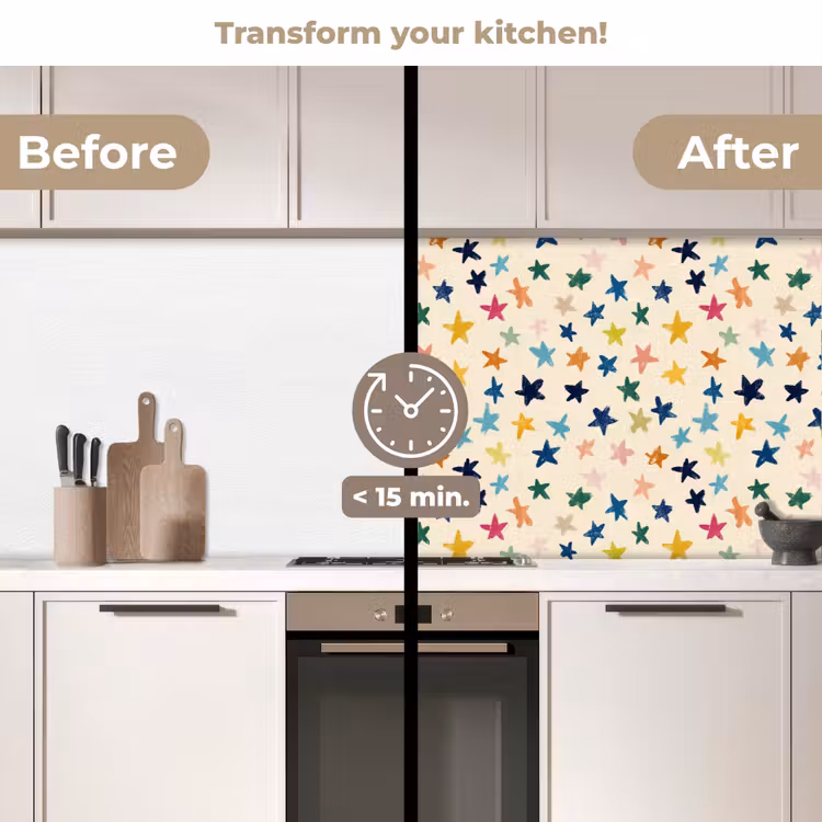 Kitchen splashback - Pattern - Stars - Colorful — 3
