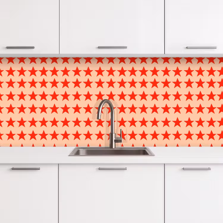 Kitchen splashback - Pattern - Stars - Red — 4