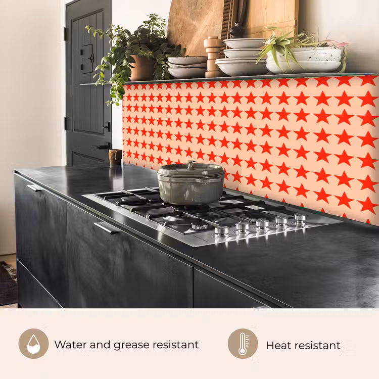 Kitchen splashback - Pattern - Stars - Red — 5