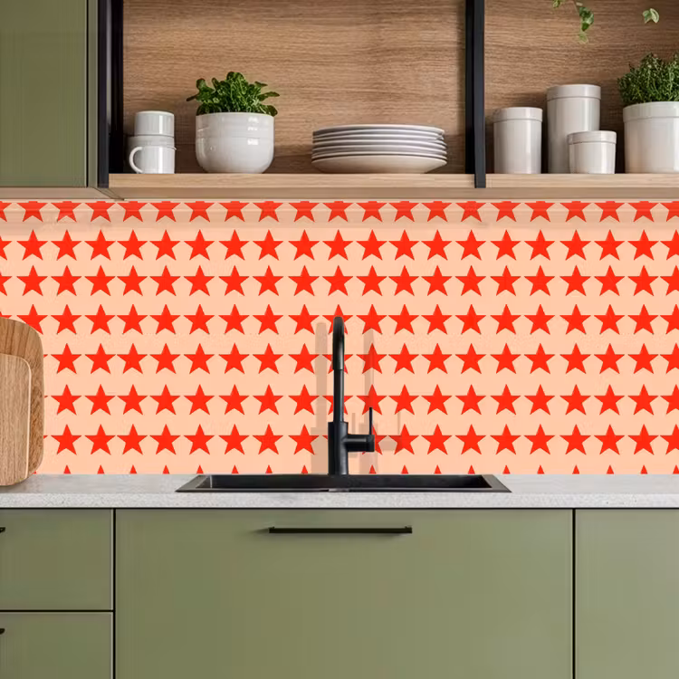 Kitchen splashback - Pattern - Stars - Red — 8