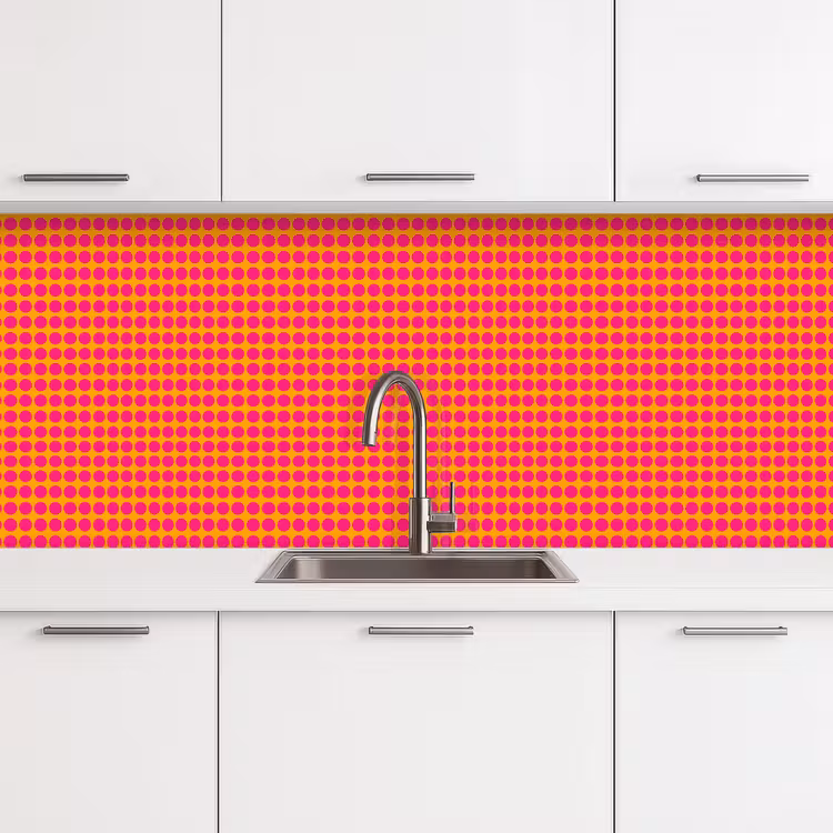 Kitchen splashback - Polka dots - Pattern - Orange — 4
