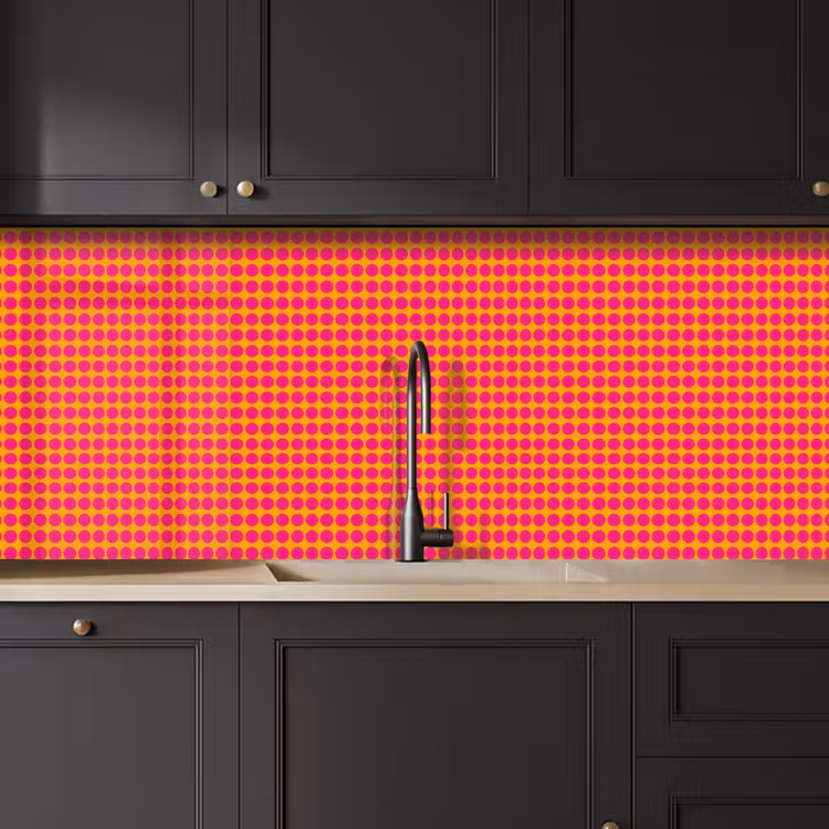 Kitchen splashback - Polka dots - Pattern - Orange — 6