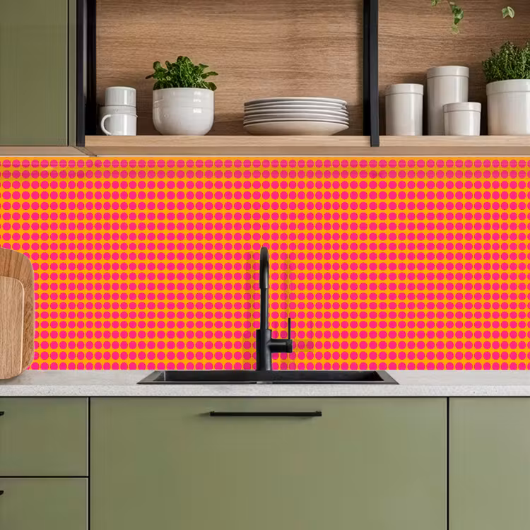 Kitchen splashback - Polka dots - Pattern - Orange — 8