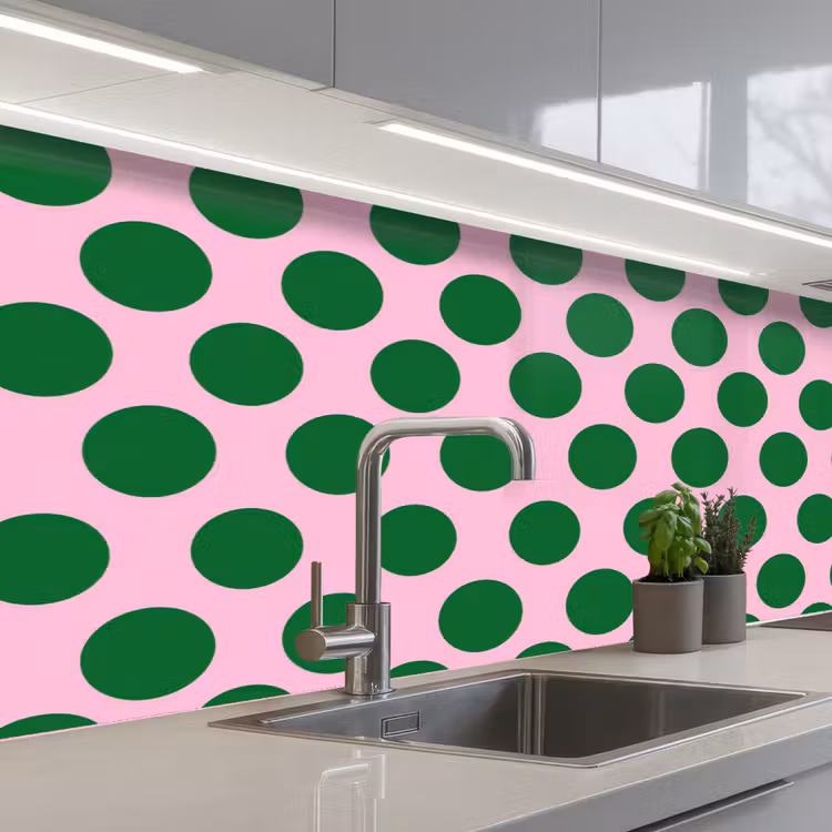 Kitchen splashback - Polkadots - Pattern - Green — 2
