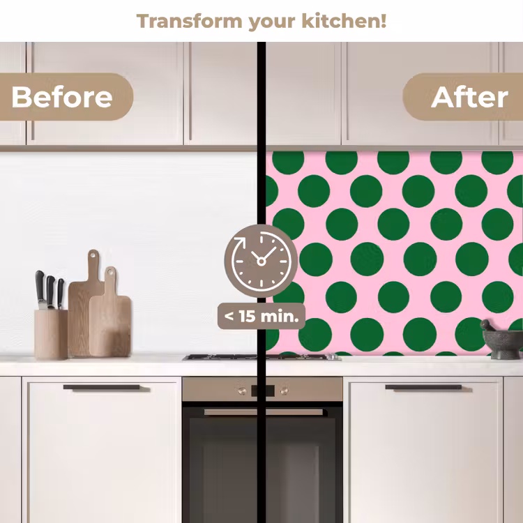 Kitchen splashback - Polkadots - Pattern - Green — 3