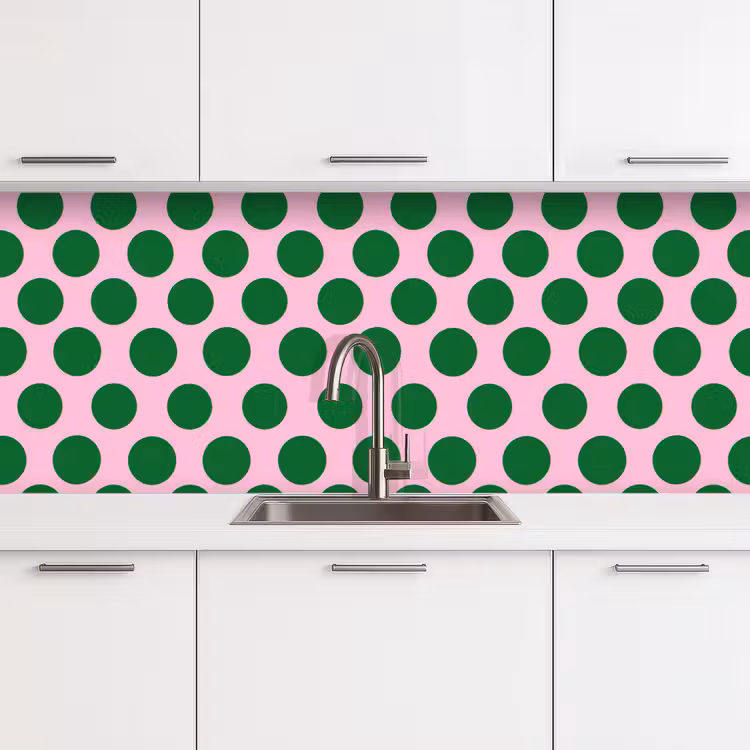 Kitchen splashback - Polkadots - Pattern - Green — 4