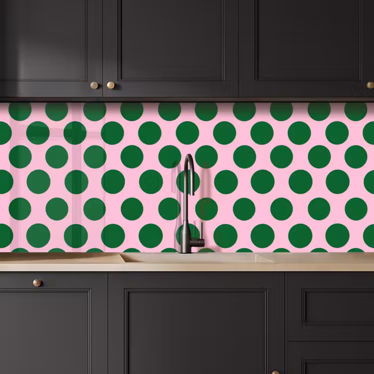 Kitchen splashback - Polkadots - Pattern - Green — 6
