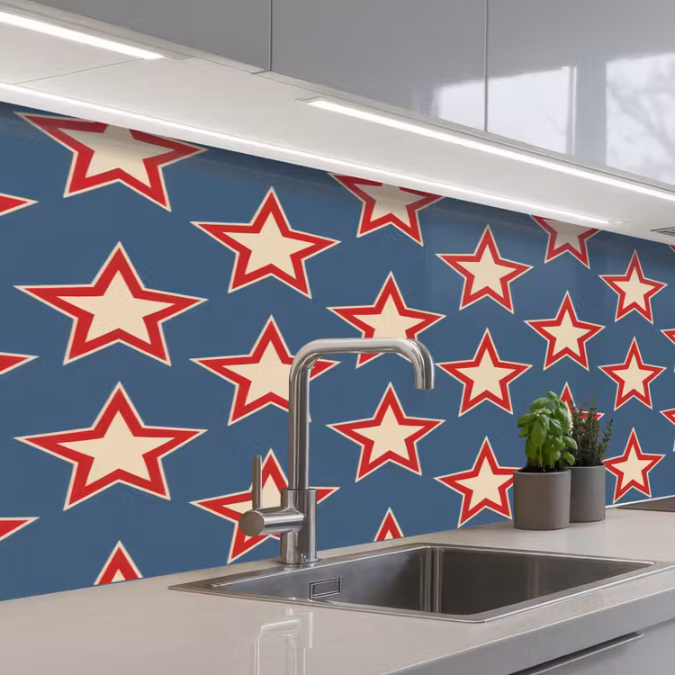 Kitchen splashback - Star - Classic - Blue — 2