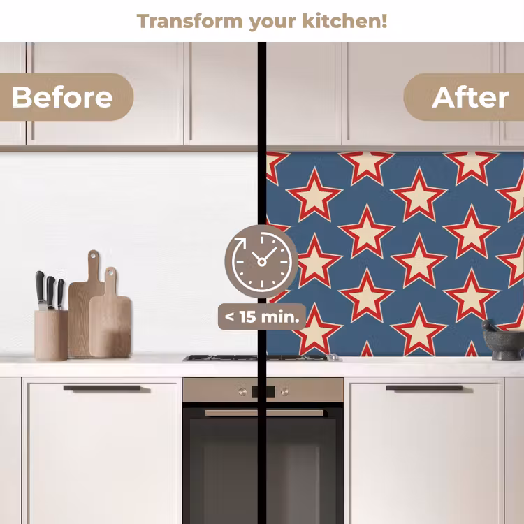 Kitchen splashback - Star - Classic - Blue — 3