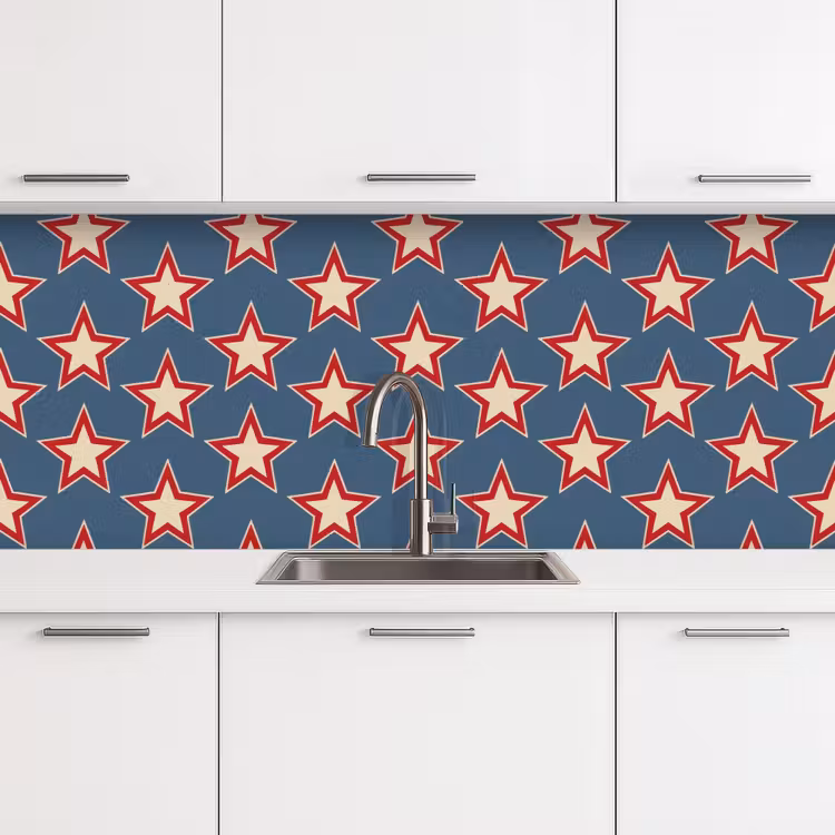 Kitchen splashback - Star - Classic - Blue — 4