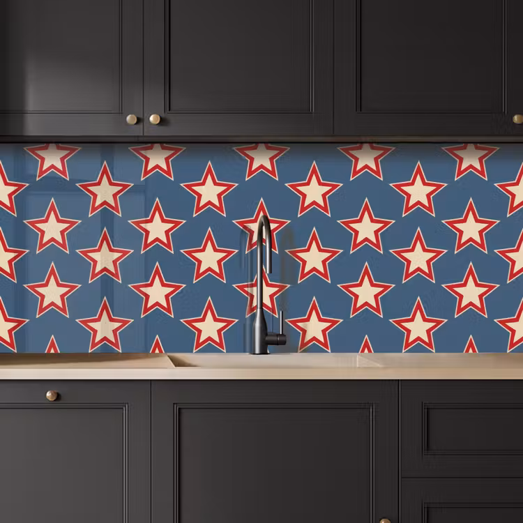 Kitchen splashback - Star - Classic - Blue — 6