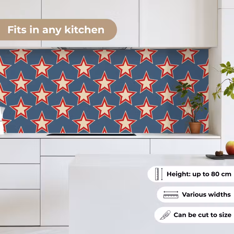 Kitchen splashback - Star - Classic - Blue — 7