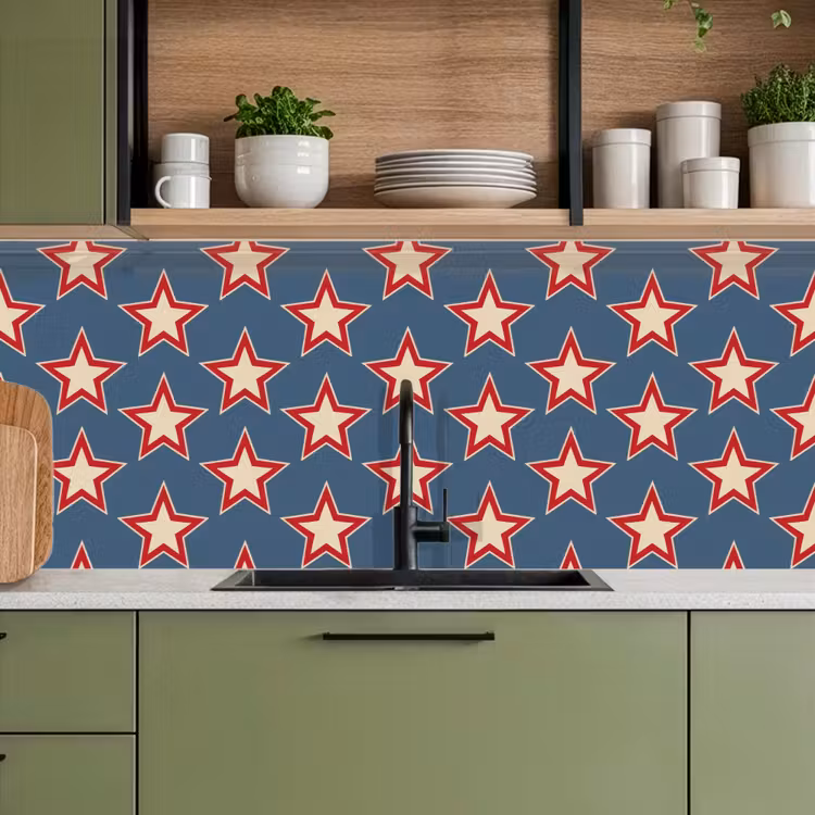 Kitchen splashback - Star - Classic - Blue — 8