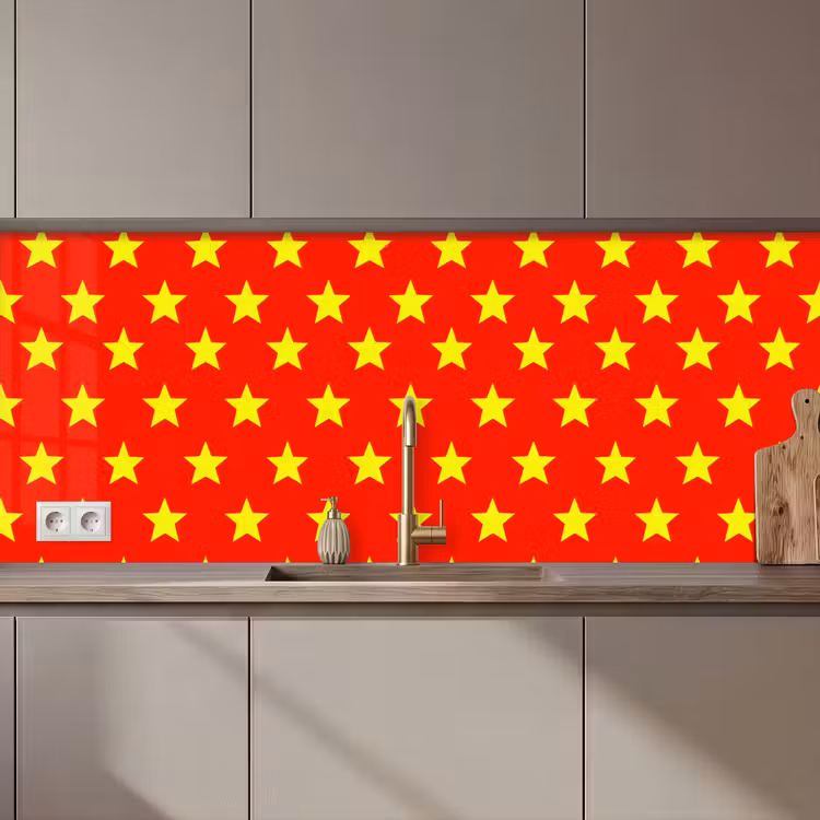 Kitchen splashback - Star - Pattern - Yellow — 1