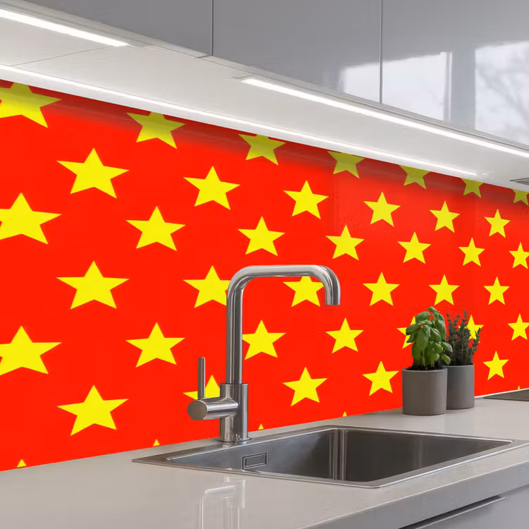 Kitchen splashback - Star - Pattern - Yellow — 2