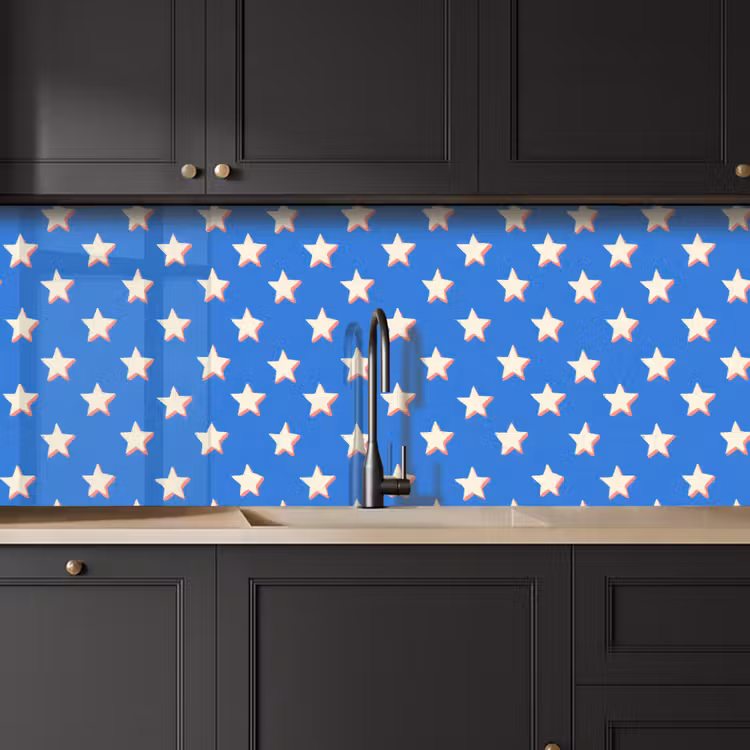 Kitchen splashback - Stars - Pattern - Blue — 6