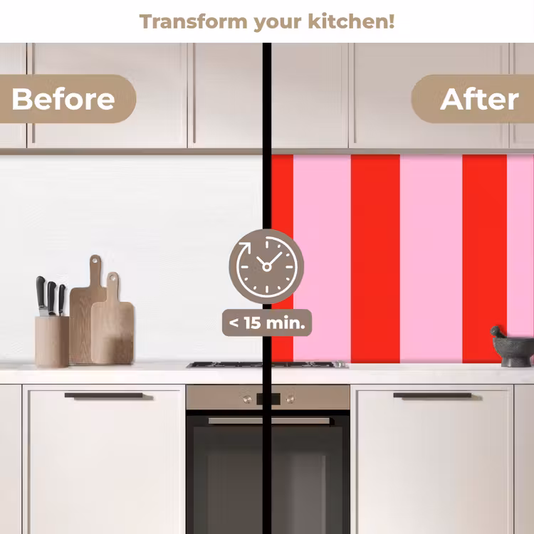 Kitchen splashback - Stripes - Classic - Pink — 3