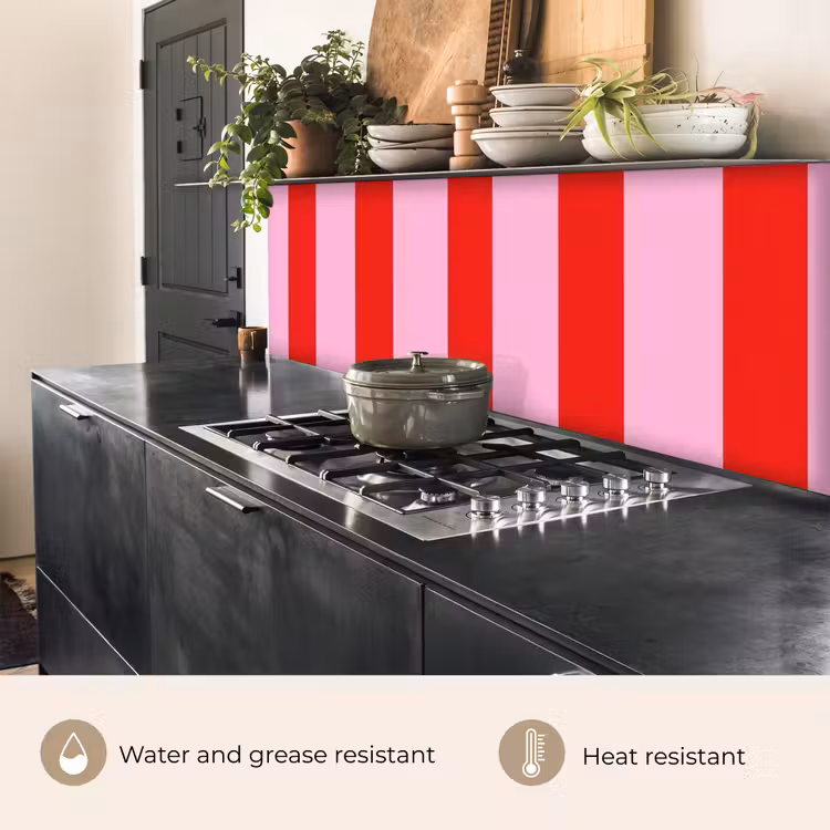 Kitchen splashback - Stripes - Classic - Pink — 5