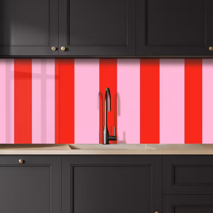 Kitchen splashback - Stripes - Classic - Pink — 6