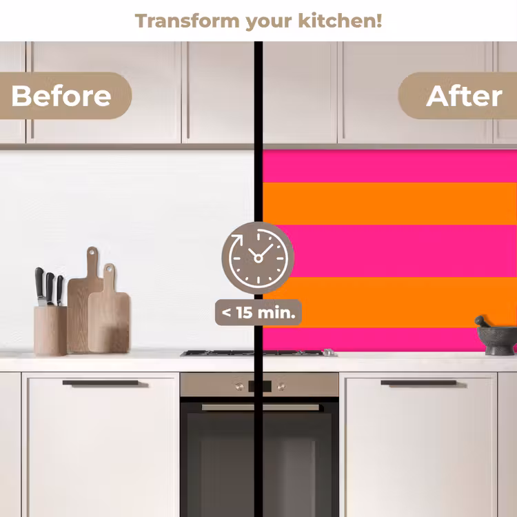 Kitchen splashback - Stripes - Horizontal - Pink — 3