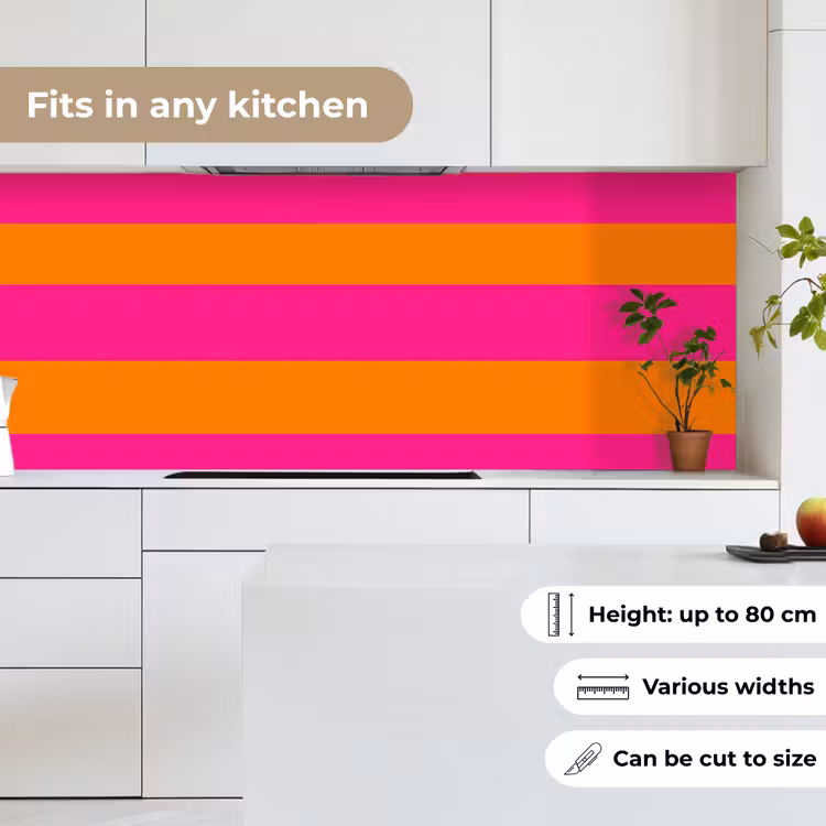 Kitchen splashback - Stripes - Horizontal - Pink — 7