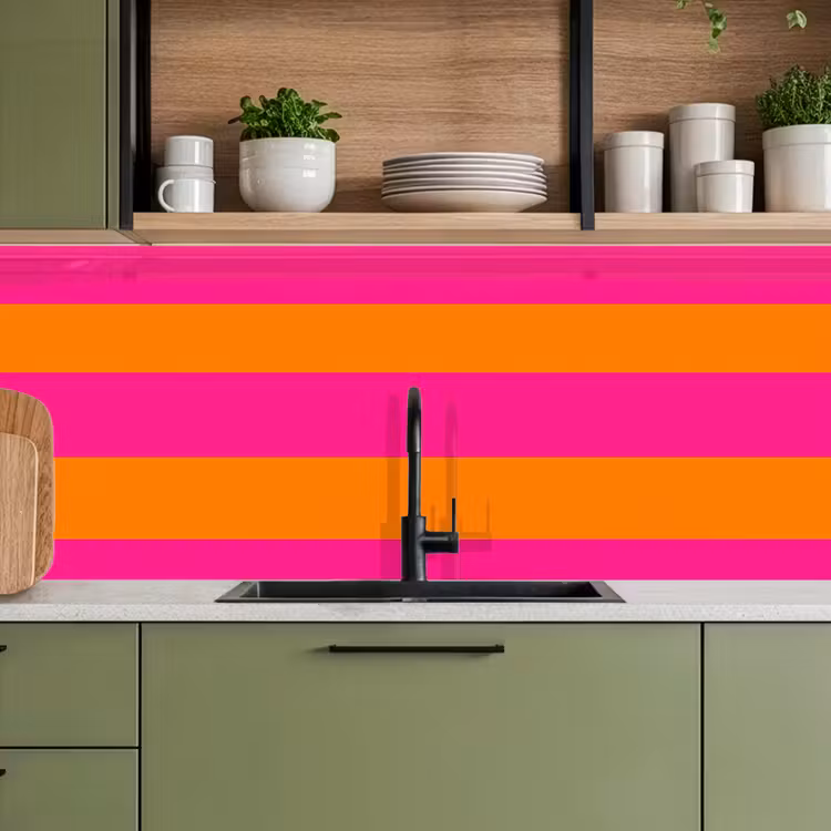 Kitchen splashback - Stripes - Horizontal - Pink — 8