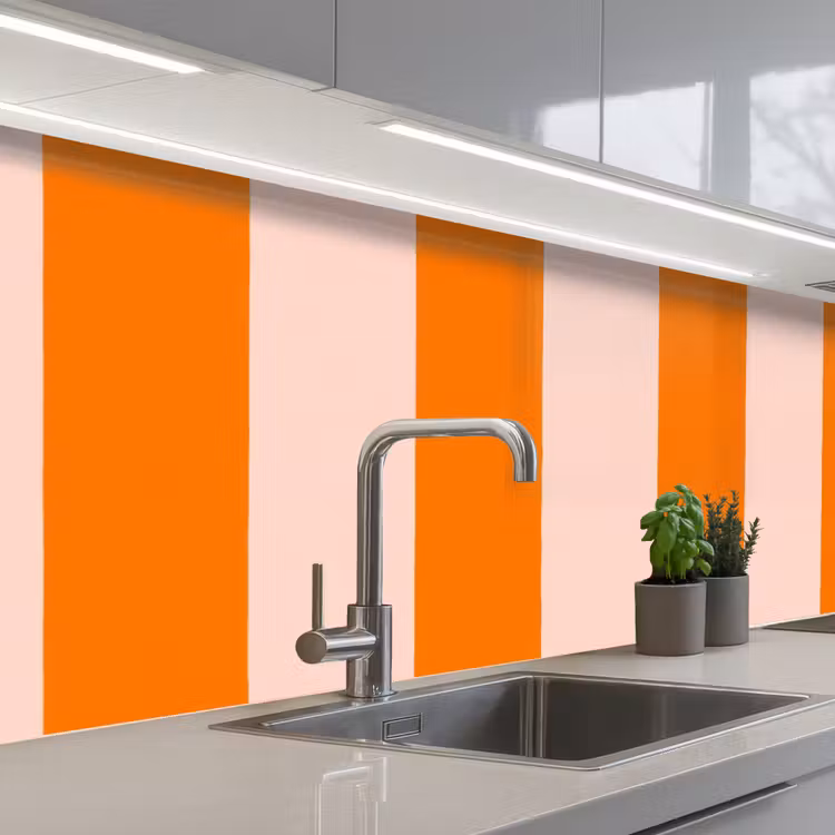 Kitchen splashback - Stripes - Modern - Orange — 2