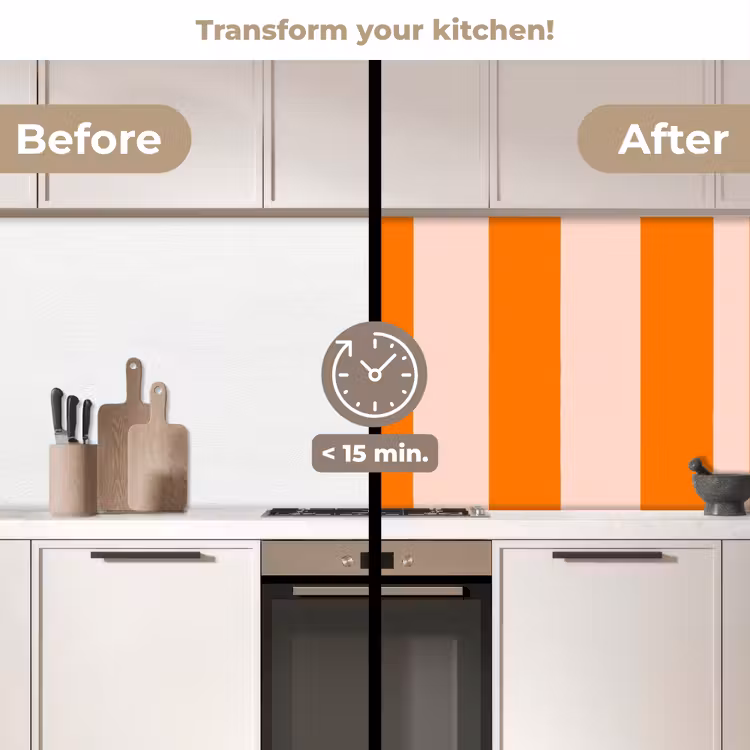 Kitchen splashback - Stripes - Modern - Orange — 3