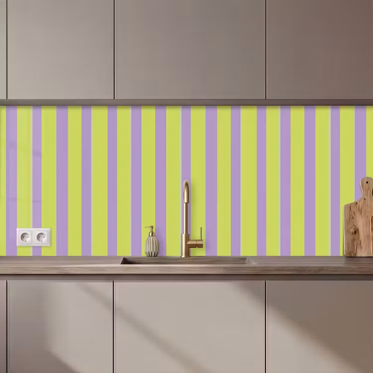 Kitchen splashback - Stripes - Pattern - Green — 1