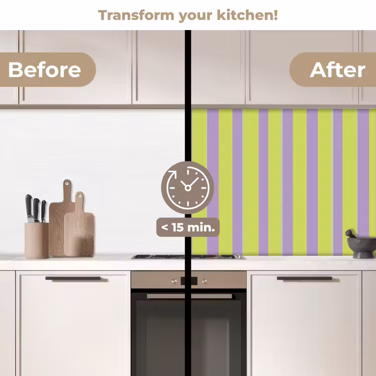 Kitchen splashback - Stripes - Pattern - Green — 3