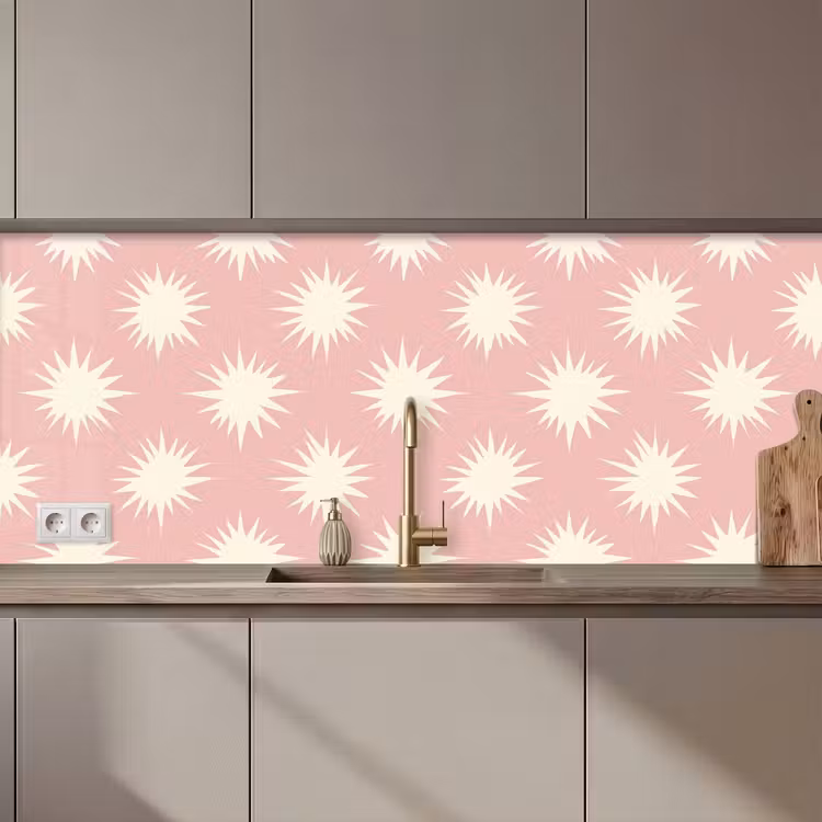 Kitchen splashback - Suns - Pattern - Pink — 1