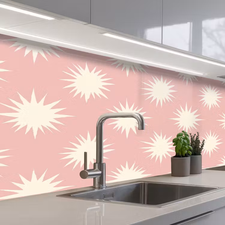 Kitchen splashback - Suns - Pattern - Pink — 2