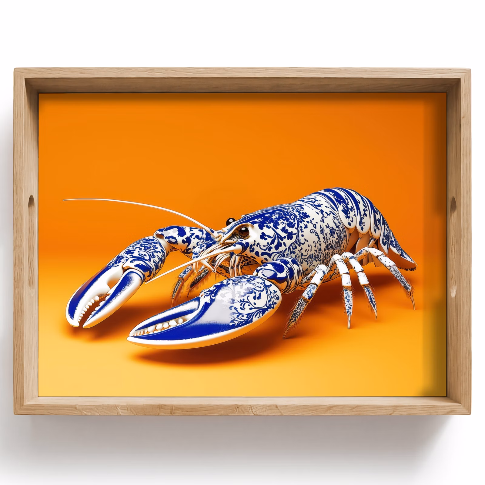 Tray - Lobster - Delft blue - Shield - Tough - Orange — 1