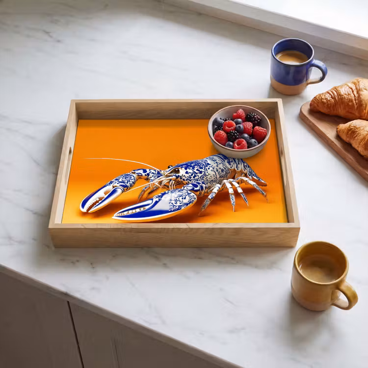 Tray - Lobster - Delft blue - Shield - Tough - Orange — 3
