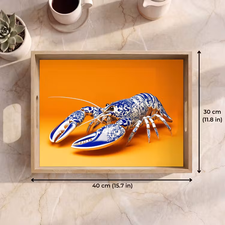 Tray - Lobster - Delft blue - Shield - Tough - Orange — 7